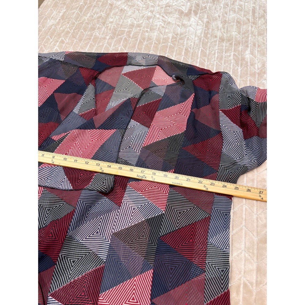 LuLaRoe Geometric Print Kimono Cardigan L Cover Up Fringe Bohemian Festival - Picture 8 of 12